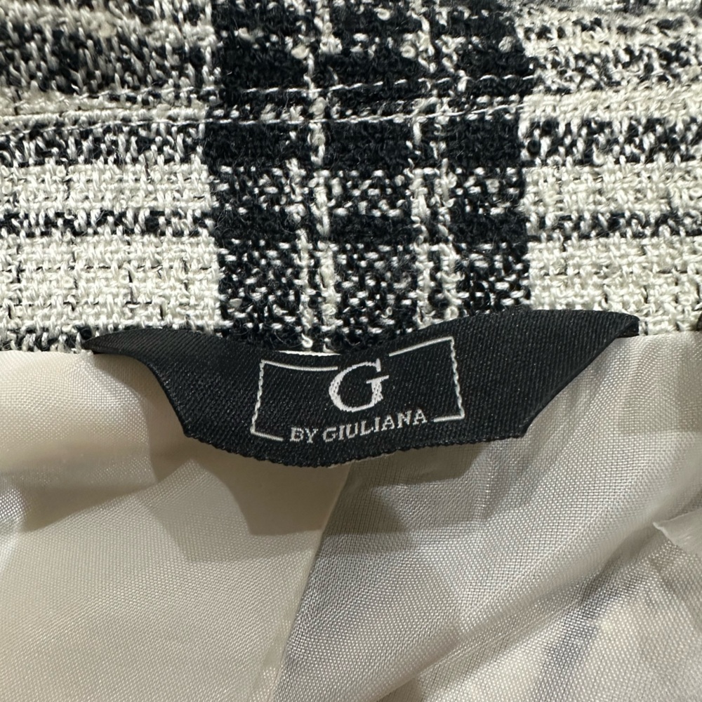 G by Giuliana black and white plaid tweed double breasted blazer. Size XL - Picture 5 of 7
